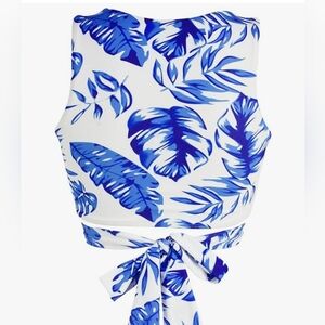 Balasami High Neck Push Up Padding Wrap Tie Swimsuit Top